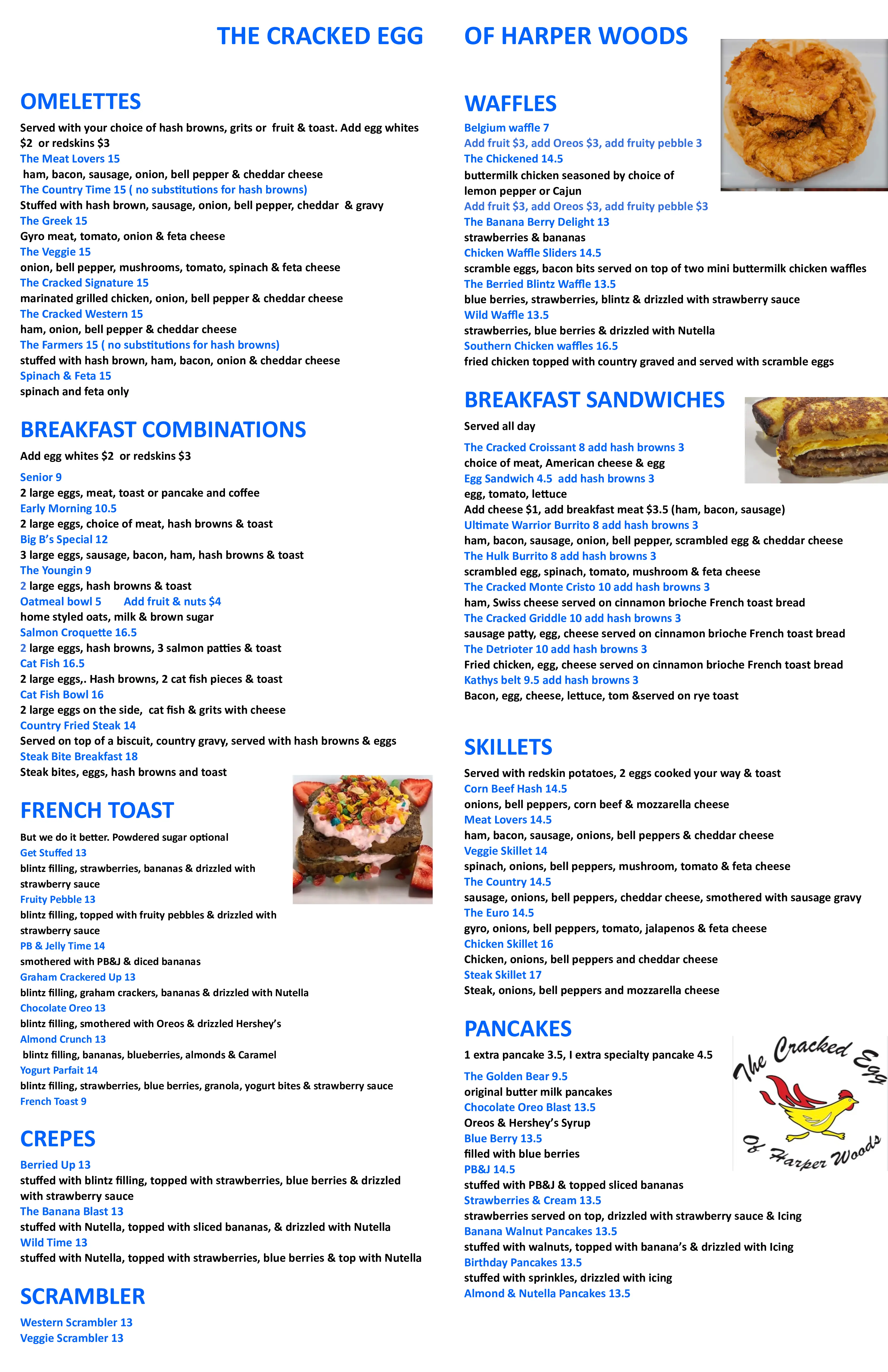 Harper menu page 1