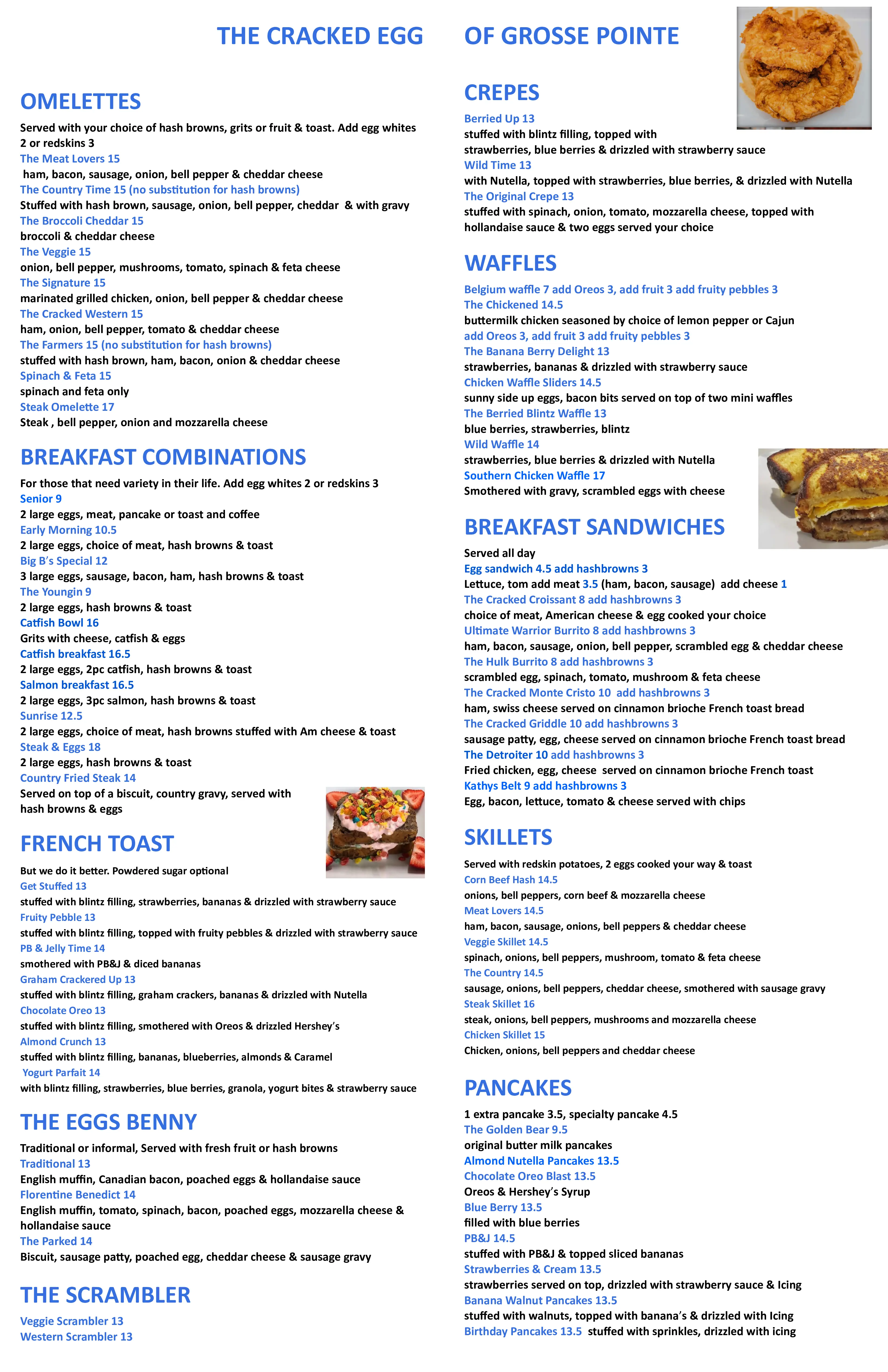 Mack menu page 1